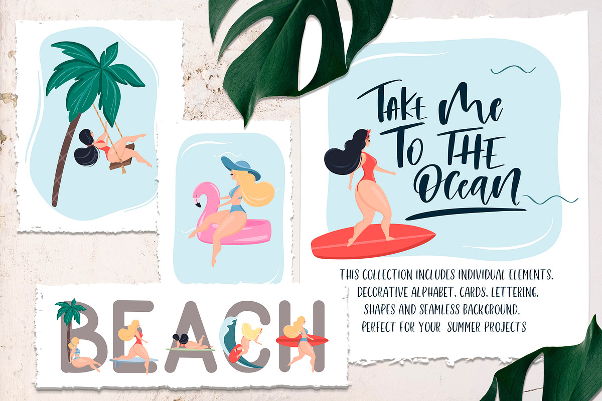 Take me to the ocean. Graphic set, a Decorative Illustration by CallMeStasia (Photo 1 of 12)