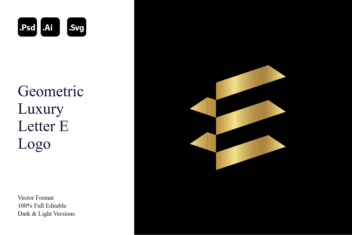 Geometric Luxury Letter E Logo, a Branding & Logo Template by Luxury Logos (Photo 1 of 4)