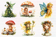 Forest Fairy Watercolor Clipart, an Illustration by CreationArt (Thumbnail 2 of 5)