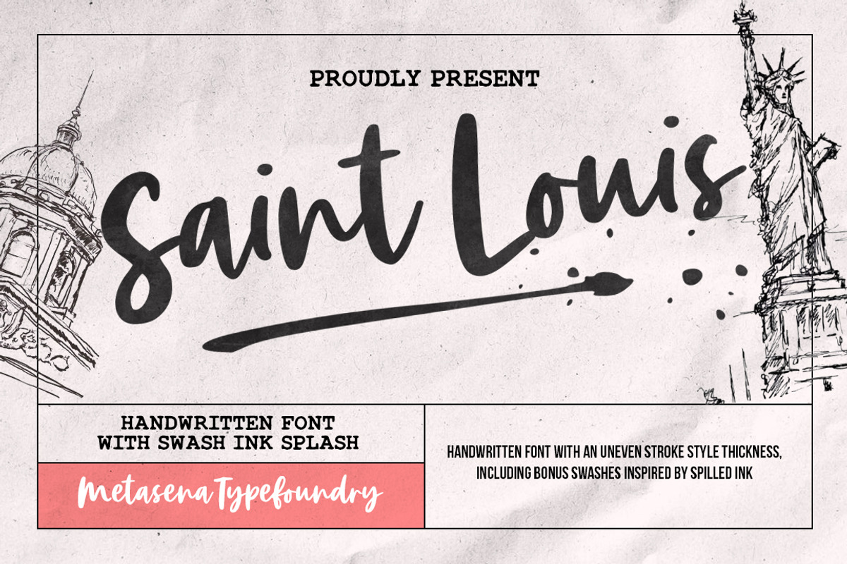 Saint Louis With Swash, a Script Font by Metasena Typefoundry (Photo 1 of 8)