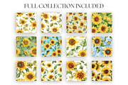 Watercolor Sunflowers Patterns, a Pattern Graphic by Artful Assets Boutique (Thumbnail 2 of 4)