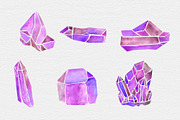 Watercolor Crystal Clipart, an Illustration by TigerlilyDesignCo (Thumbnail 5 of 5)