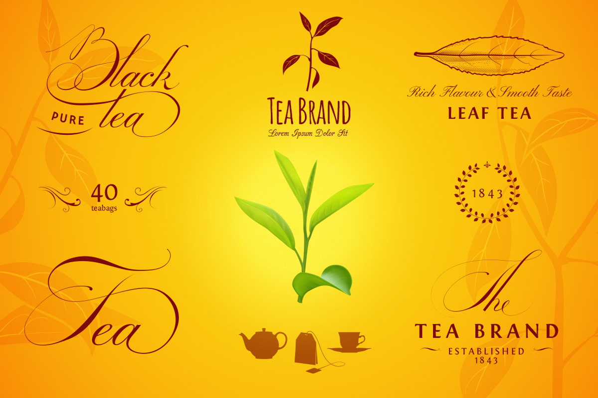 Tea Labels, Logos and Elements