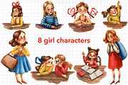 Little Students - Watercolor Clipart, an Education Illustration by Mashamashastu (Thumbnail 2 of 15)