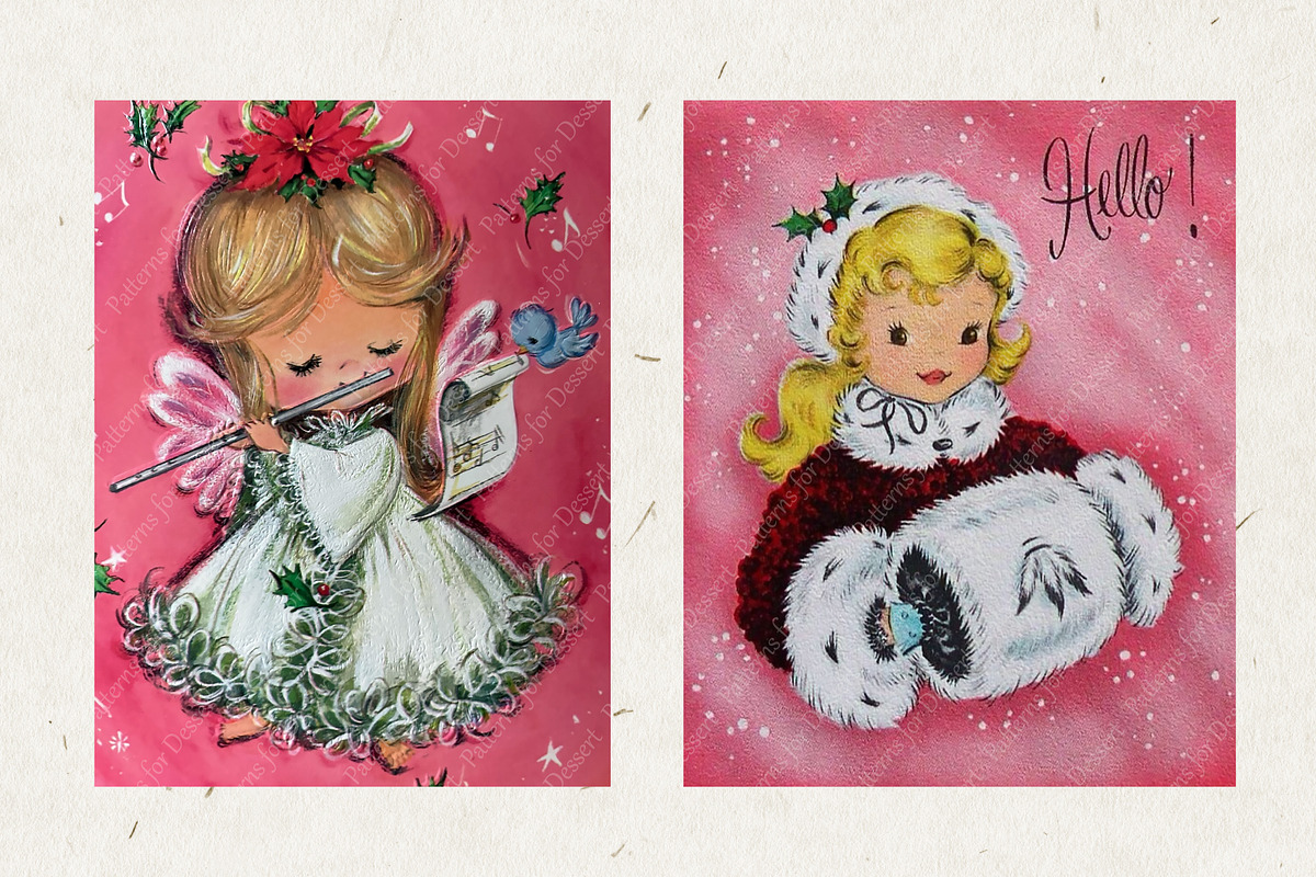 Retro Christmas Cards II, a Seasonal Illustration by Patterns for Dessert (Photo 2 of 5)