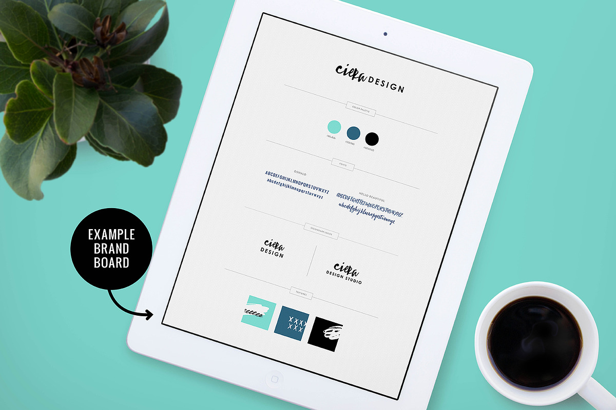 Brand Board Template PSD + Canva, a Presentation Template by Ciera Design Templates (Photo 4 of 8)