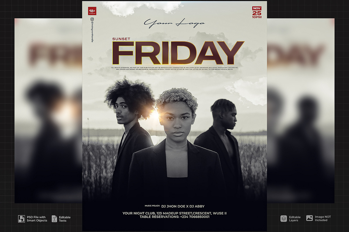 Sunset Friday Outdoor Party PSD Flye, a Flyer Template by SethDesign Studio
