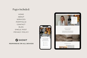 Showit Website Template: Rosalie