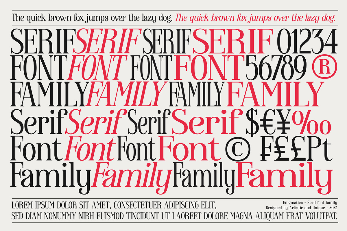 Enigmatica - Serif font family, a Serif Font by Artistic & Unique (Photo 6 of 15)