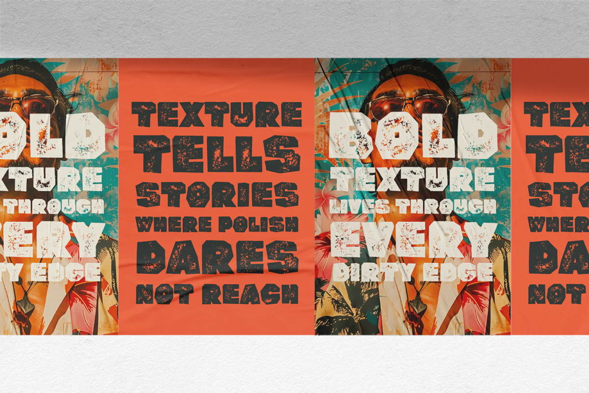 Rumbled Grunge - Bold Vintage Textur, a Font by PutraCetol Studio (Photo 4 of 5)