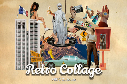 602 Retro Collage Collection, an Object Graphic by 3Motional