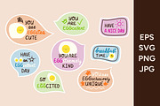 Funny EGG pun stickers, a Food Illustration by LiiaLonn Studio (Thumbnail 4 of 4)
