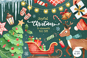 Merry Christmas Watercolor clipart, an Illustration by Hanna's ArtLab (Thumbnail 1 of 4)
