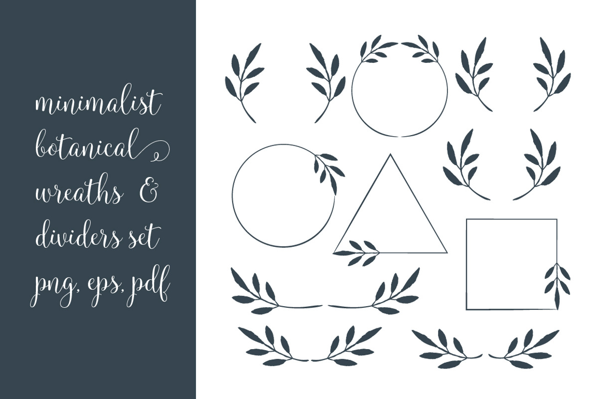 Botanical frames, wreaths, dividers, an Illustration by Floralis