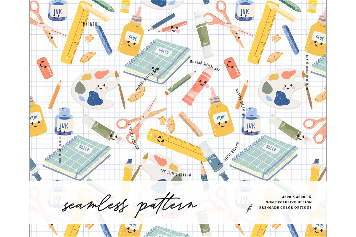Kids craft hobby pattern DIY teacher, a Pattern Graphic by Milatoo (Photo 1 of 3)