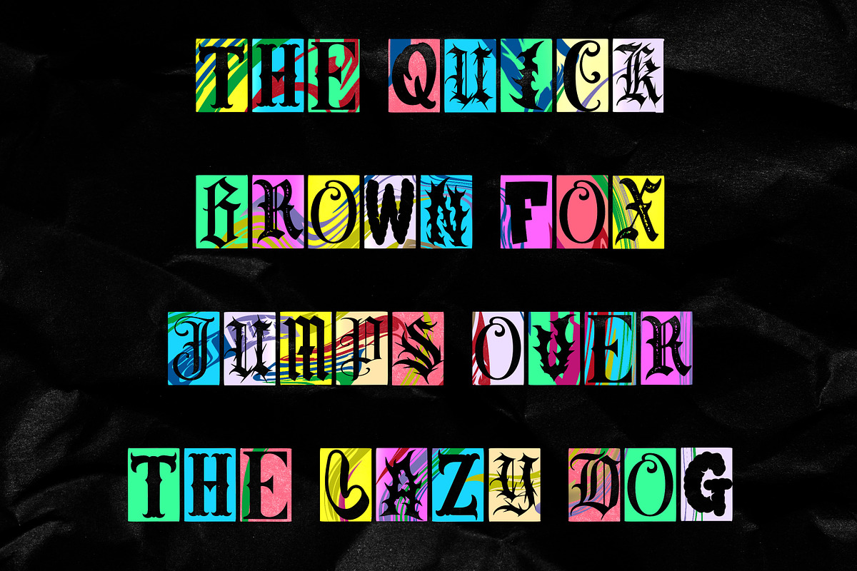 Gothic Collage Font – Ransom Letters, a Blackletter Font by Wicked Creative (Photo 7 of 7)