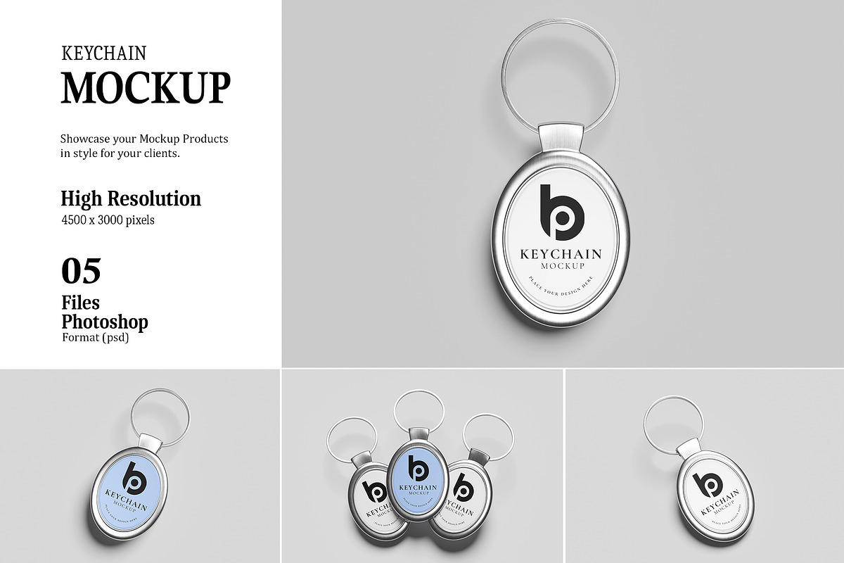 Keychain Mockup, a Merchandise Mockup by AndikaGraphic (Photo 1 of 6)