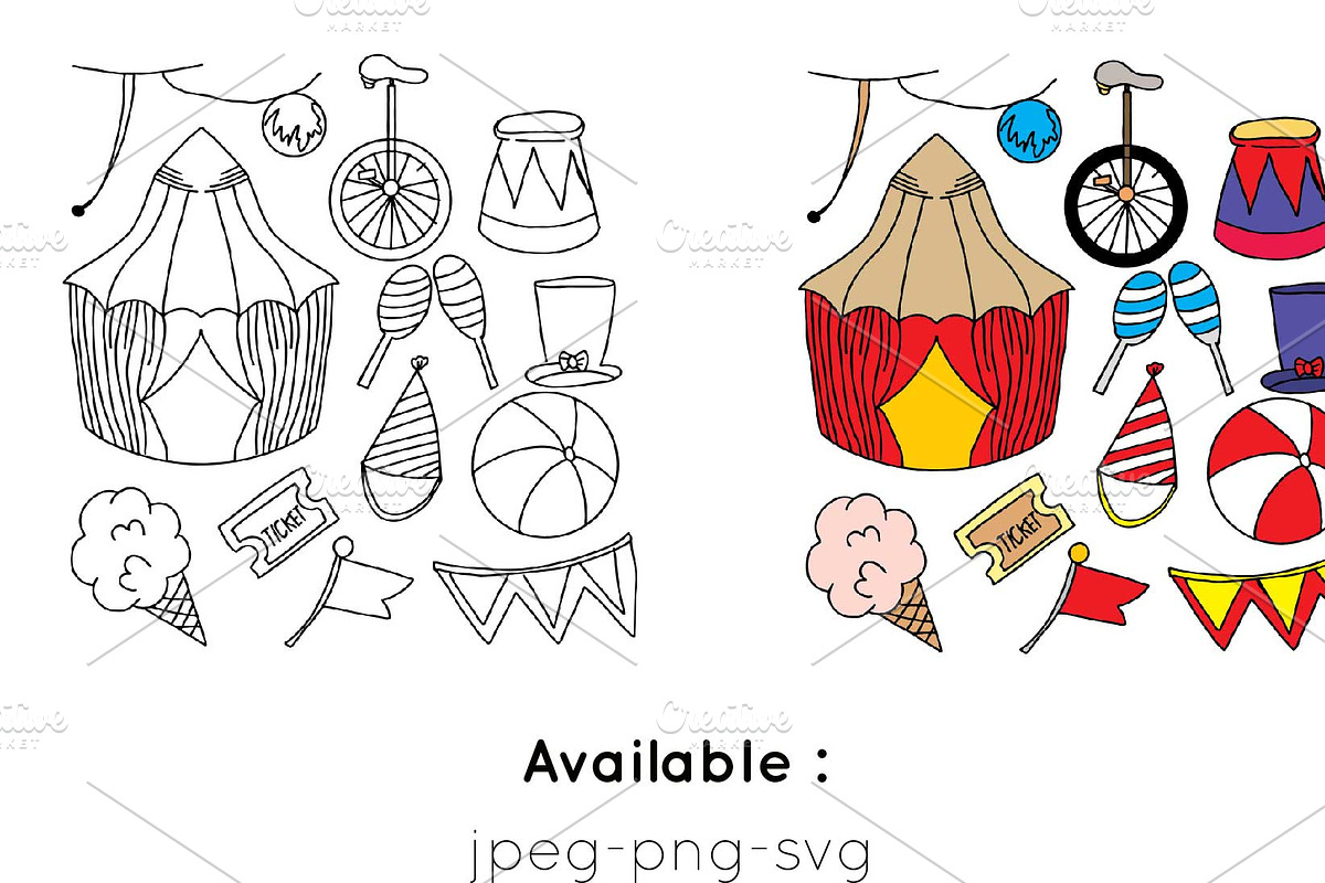 Doodles circus, a Background Graphic by bungamustia (Photo 1 of 2)