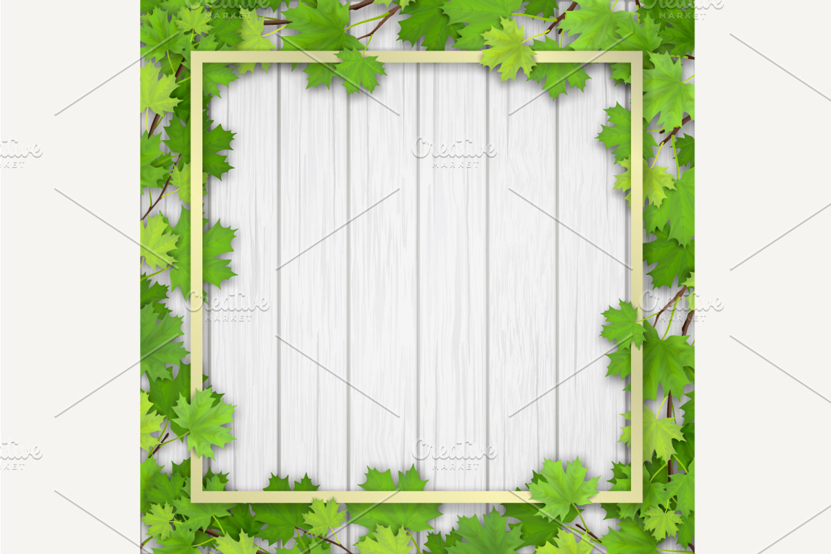 Set of maple tree leaves frames., a Decorative Illustration by belander (Photo 6 of 8)