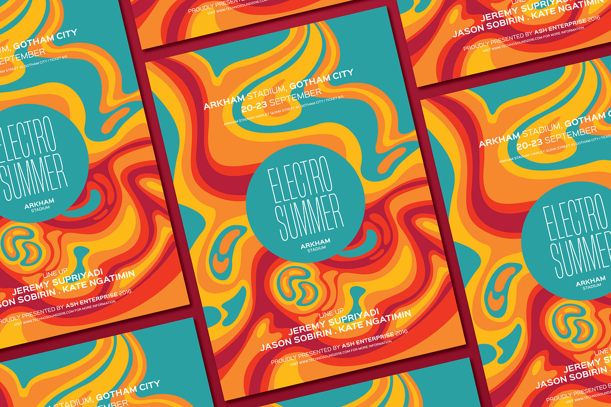 Electro Summer Flyer, a Flyer Template by ashenterprise (Photo 2 of 2)