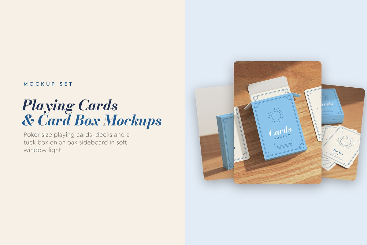 Playing Cards and Card Box Mockups, a Packaging Mockup by Motion-Box (Photo 1 of 4)