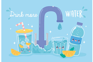 drink more water, a Food Illustration by studiogstock