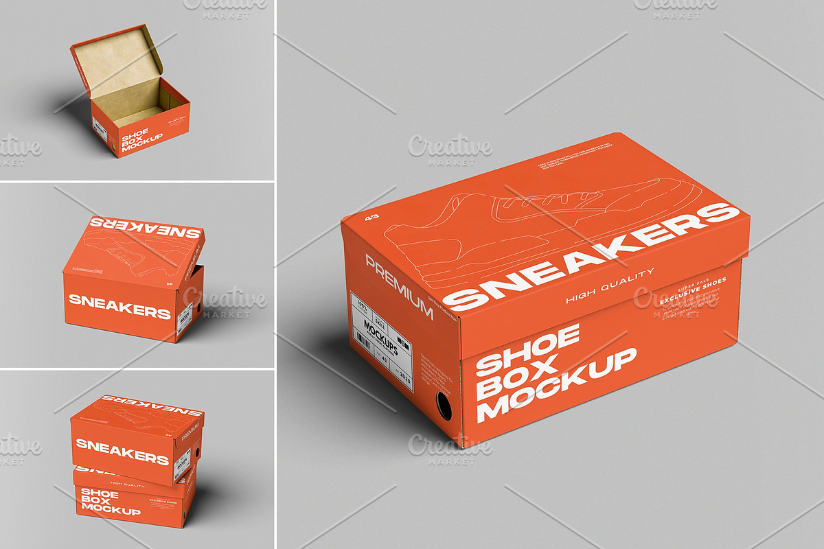 Shoe Box Mockup, a Packaging Mockup by hokagata (Photo 1 of 5)