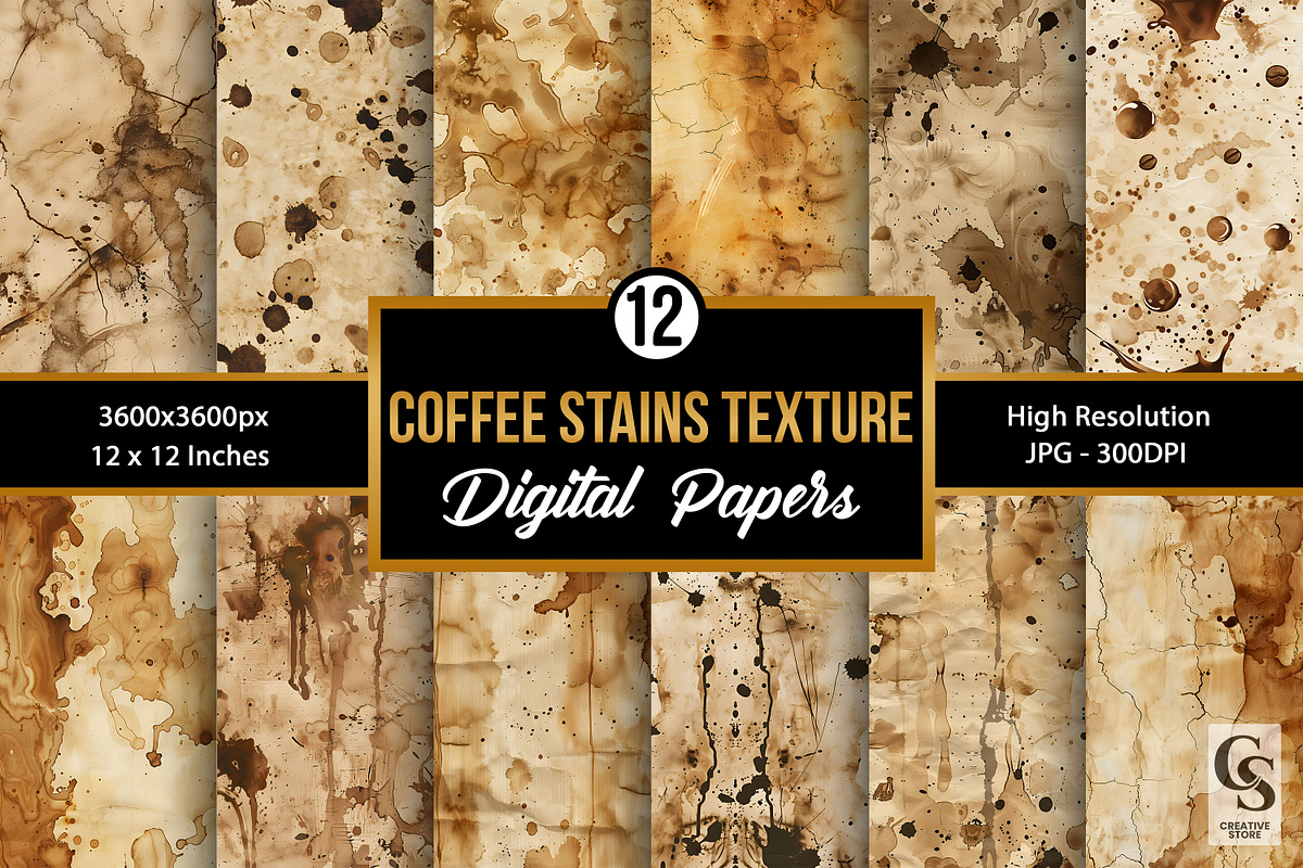 Coffee Stains Texture Background, a Texture Graphic by Creative Store (Photo 1 of 5)