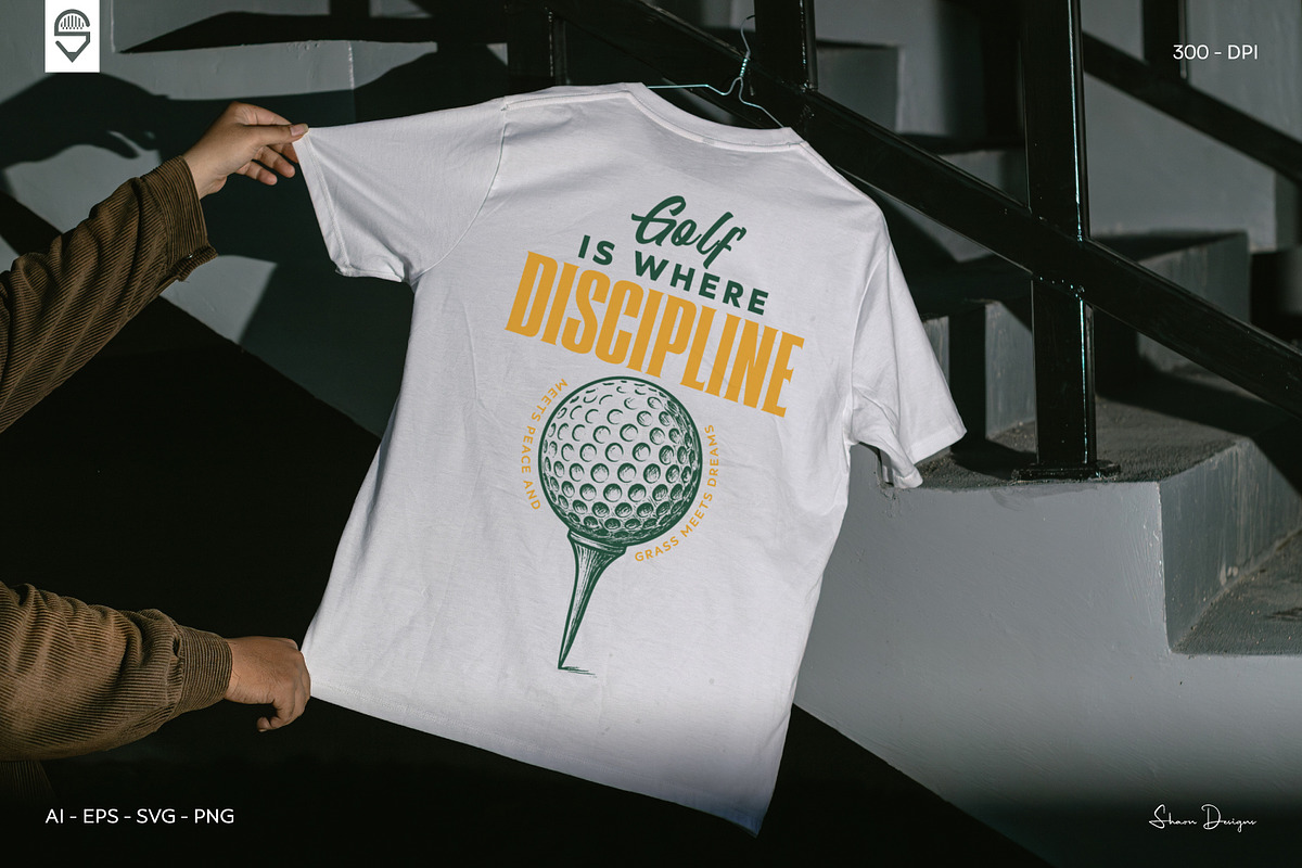 Vintage Golf Lover T-Shirt Design, a Sport Illustration by shaondesigns (Photo 4 of 6)