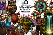 Steampunk Botanical Expedition PNG, a Decorative Illustration by ThatsDesignArt (Thumbnail 1 of 10)