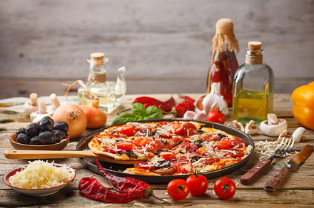 Homemade pizza containing pizza, food, and onion preview 6