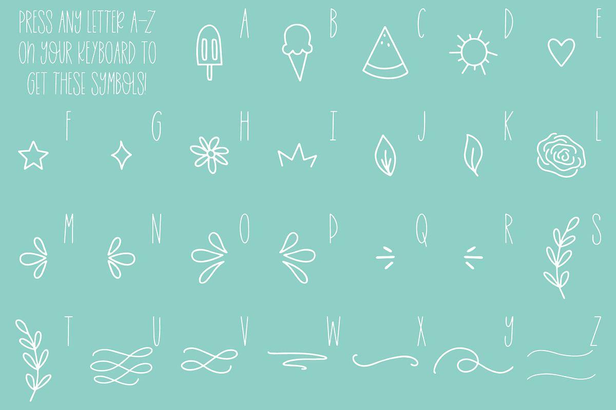Easy Breezy Doodle Font Only, a Symbol Font by Jordyn Alison Designs (Photo 3 of 5)