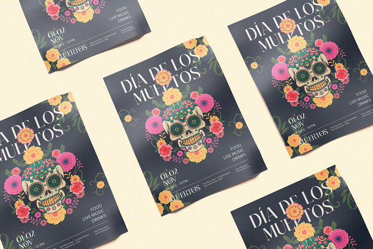 Día de los Muertos Flourish Ornament, a Seasonal Illustration by Invisual Studio (Photo 6 of 8)