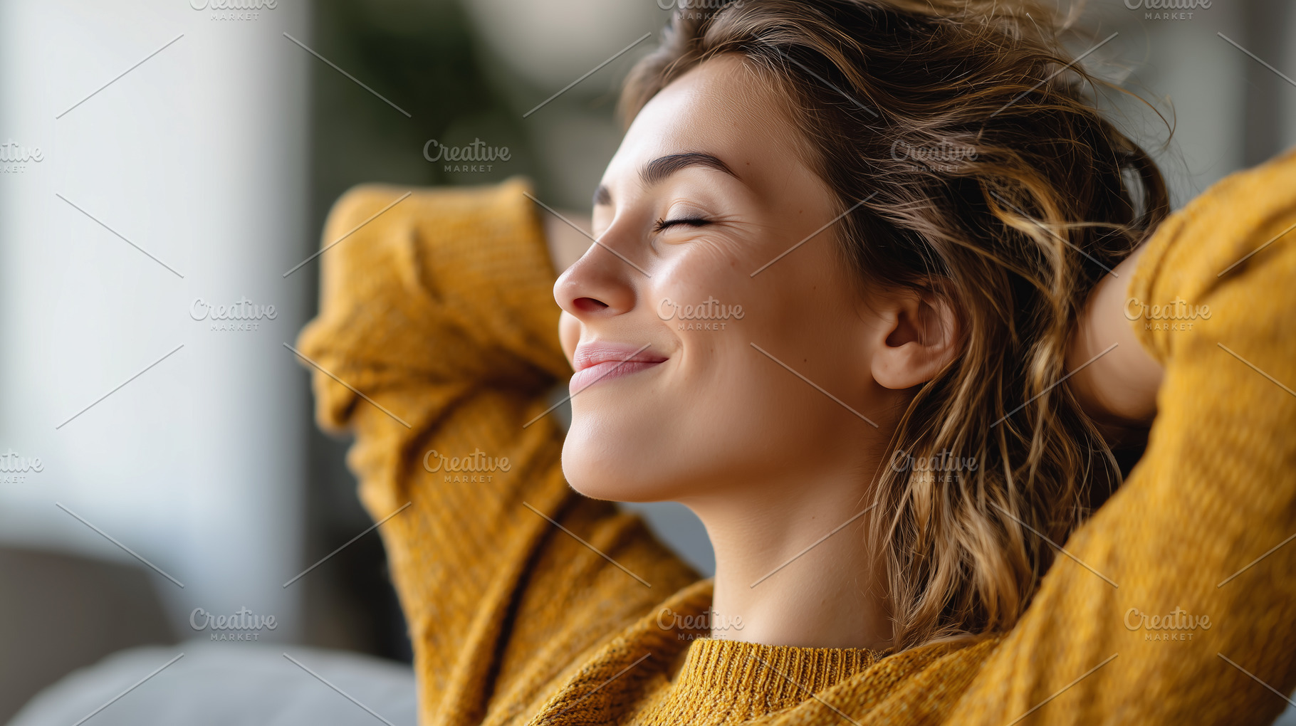 A young woman in a yellow sweater, a Person Photo by MistyDay