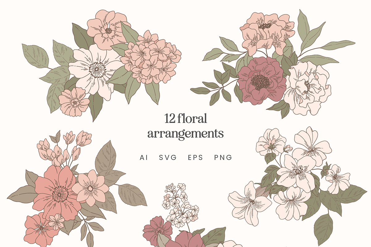 Blush Floral Vector Illustrations, a Decorative Illustration by Emma Webb Studio (Photo 7 of 12)