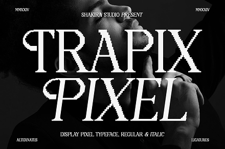 Trapix - A Unique Pixel-Style Serif, a Serif Font by Shakira Studio