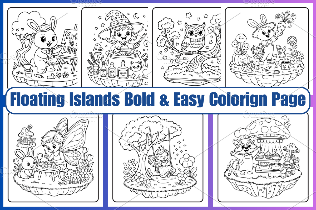 The Floating Islands Coloring Book, a Decorative Illustration by Coco Bloom (Photo 1 of 3)