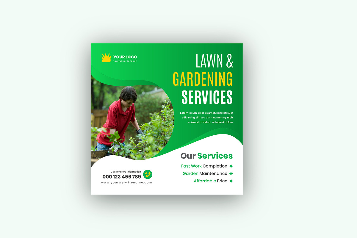 Lawn Garden Care Social Media post, a Social Media Template by Mk_Studio (Photo 4 of 5)