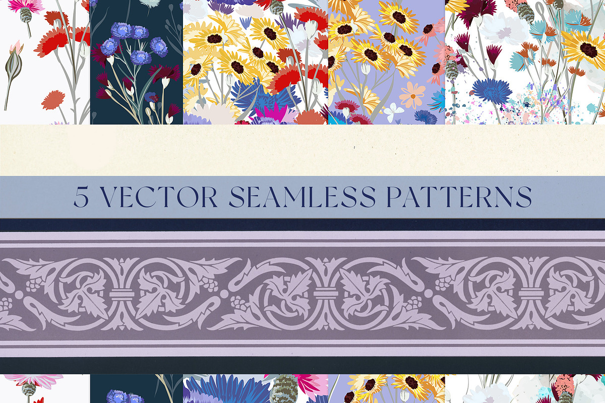 Summer is bright vector set patterns, a Pattern Graphic by FleurArt (Photo 8 of 11)
