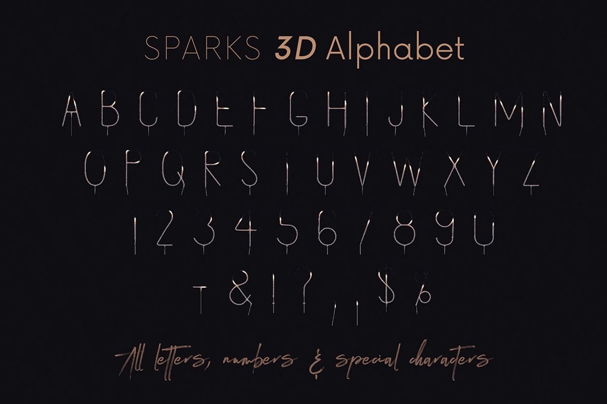 Sparks - 3D Lettering, a Graphic by MIIM (Photo 7 of 9)