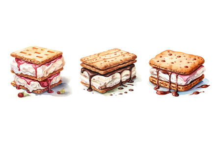 dessert ice cream sandwich ai, a Food & Drink Photo by pikepicture