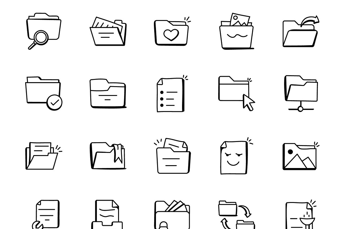 Files and Folders Ico, an Outline Icon by Brickclay (Photo 5 of 6)