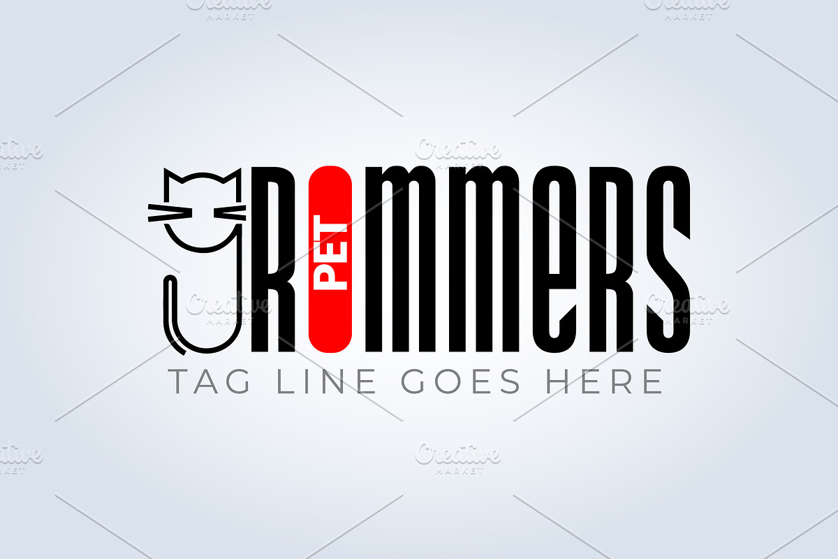 Pet Groomers Red Color Logo Template, a Branding & Logo Template by arslantanoli (Photo 1 of 3)