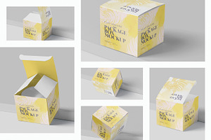 Package Box Mock-Up - Flat Square