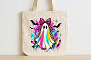 Trendy Neon Ghost Retro Halloween, a Seasonal Illustration by CraftArtStudio (Thumbnail 2 of 4)