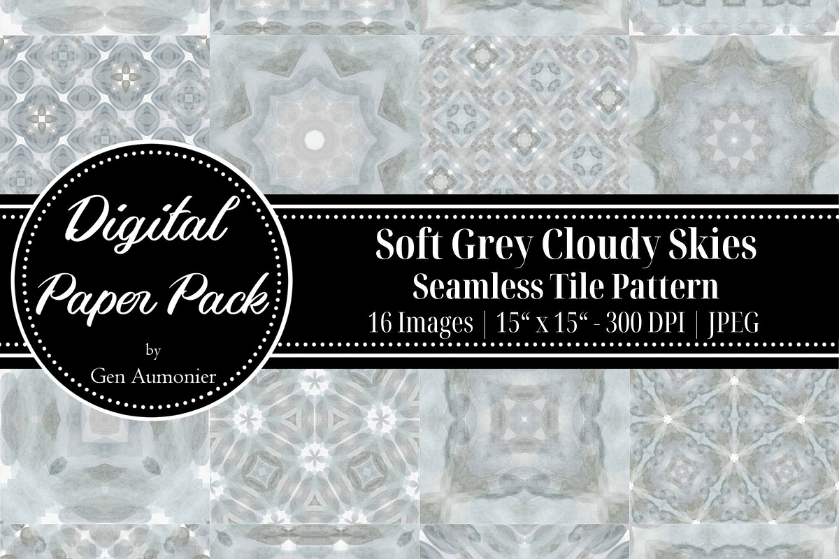 Soft Grey Abstract Paint Patterns, a Pattern Graphic by Gen Aumonier (Photo 1 of 7)