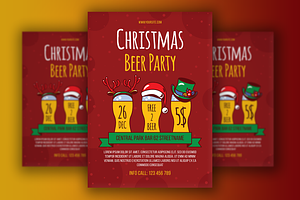 Christmas Beer Bar Poster, a Poster Template by barsrsind