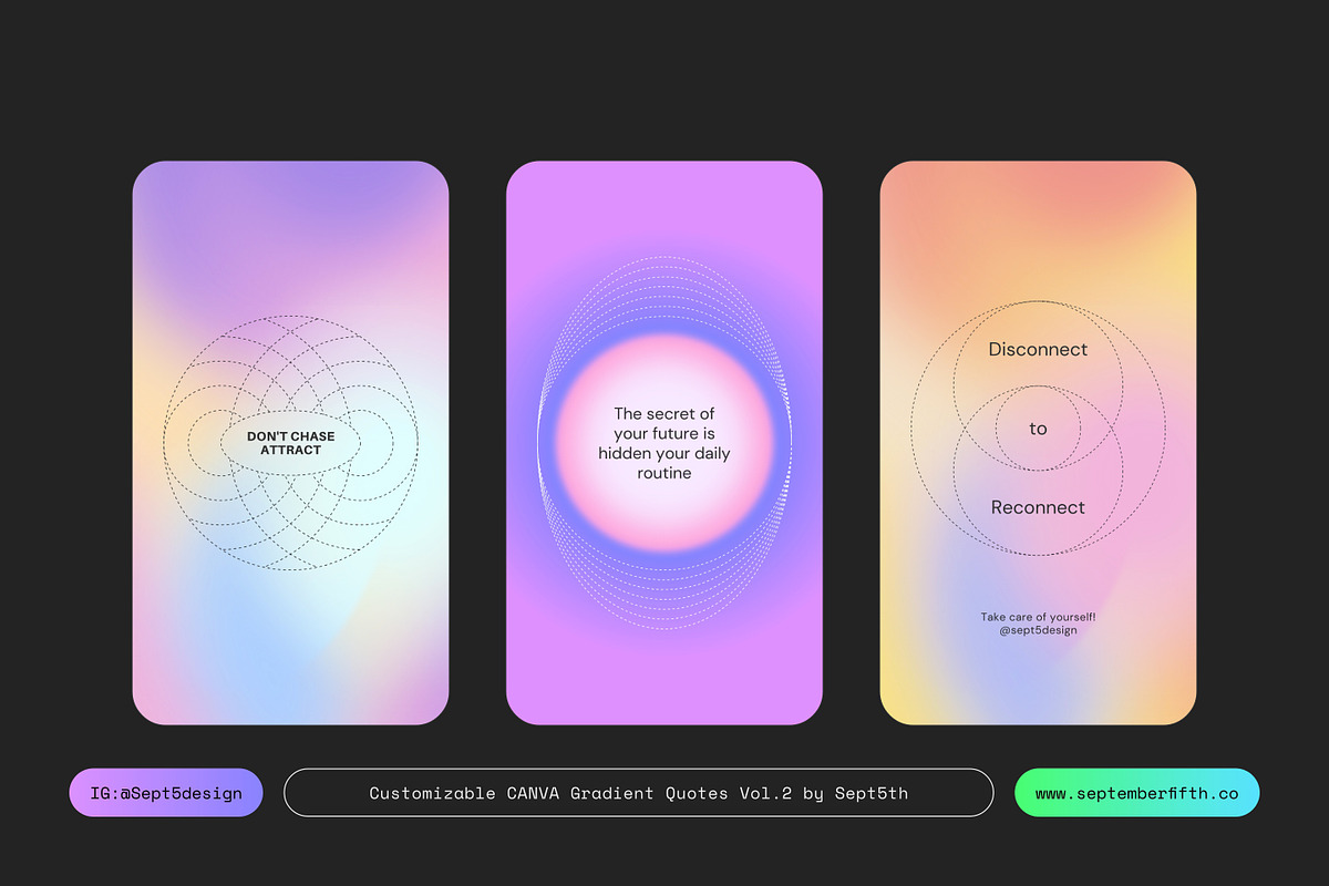 CANVA Aura Gradient Quotes BUNDLE, a Social Media Template by September 5th (Photo 6 of 21)