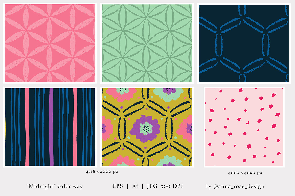 Midnight Hive - Bee Floral Patterns, a Pattern Graphic by Rose Design (Photo 4 of 13)