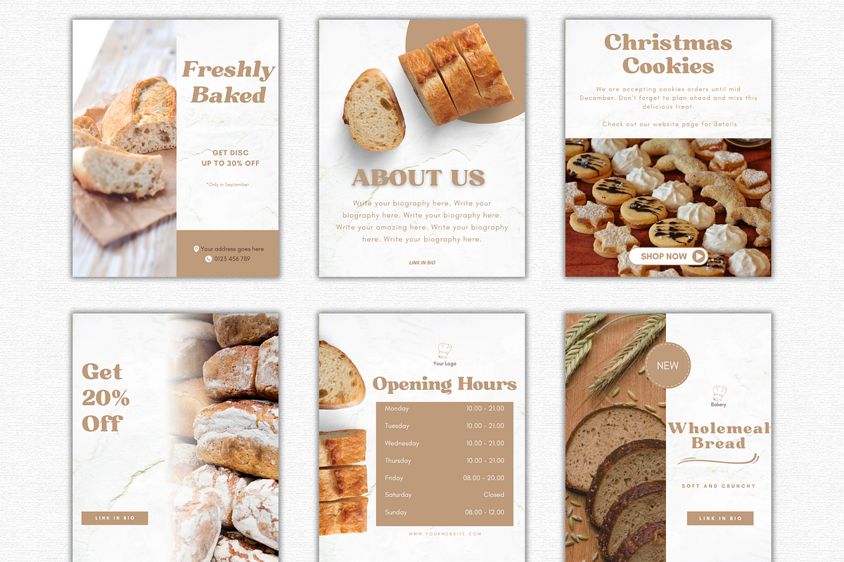 Bakery Instagram Templates, a Social Media Template by Talipic Designs (Photo 4 of 8)